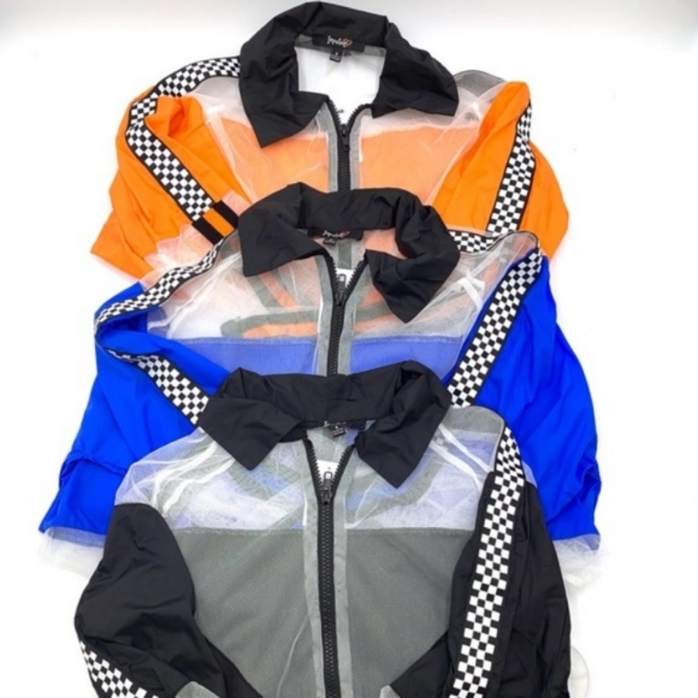 Mesh Windbreaker with Racing Stripe - Picture 3 of 5